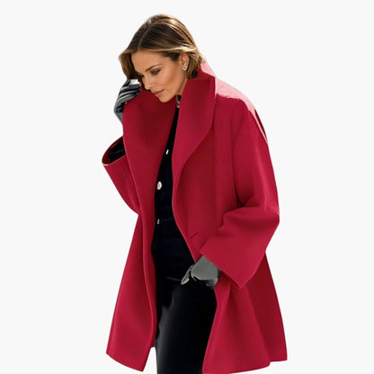Women's Elegant Oversized Lapel Wool-Feel Coat – Modern Office & Everyday Style