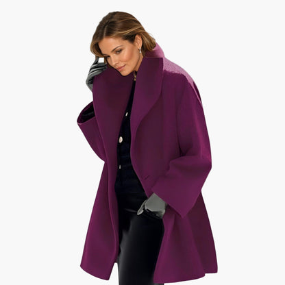 Women's Elegant Oversized Lapel Wool-Feel Coat – Modern Office & Everyday Style