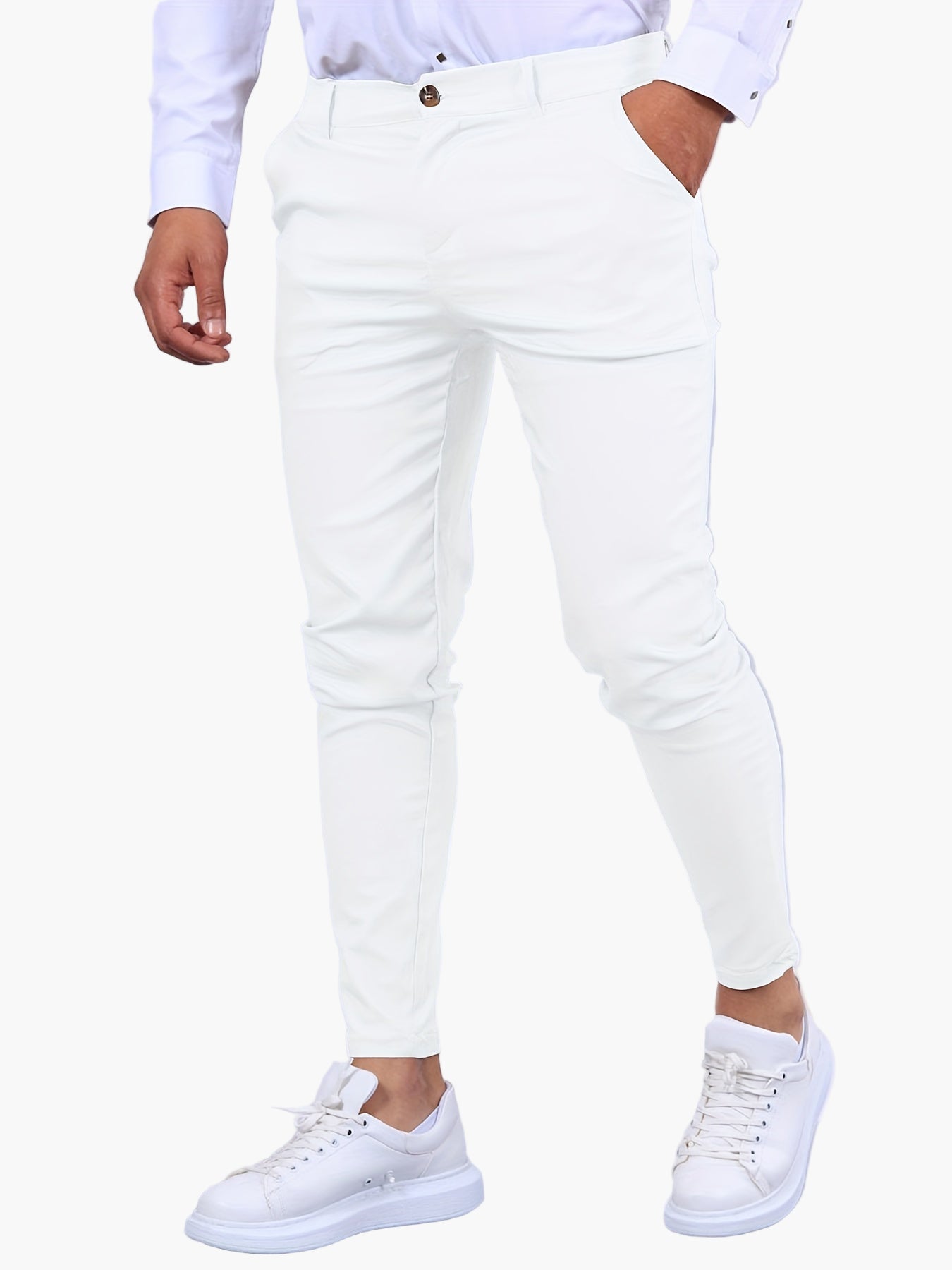 Men's Skinny-Fit Chino Pants Modern Tailored Style for Casual and Semi-Formal Wear