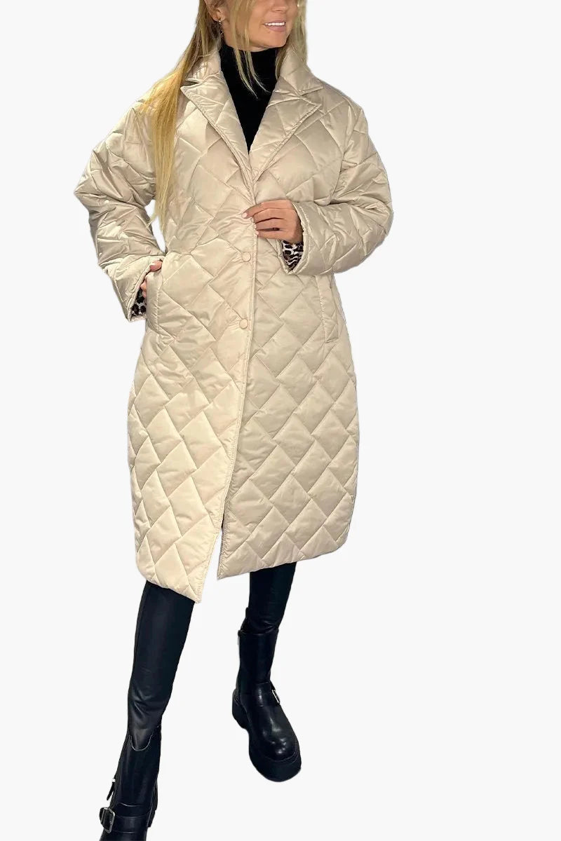 Women's Quilted Reversible Winter Coat – Elegant Everyday Statement Outerwear