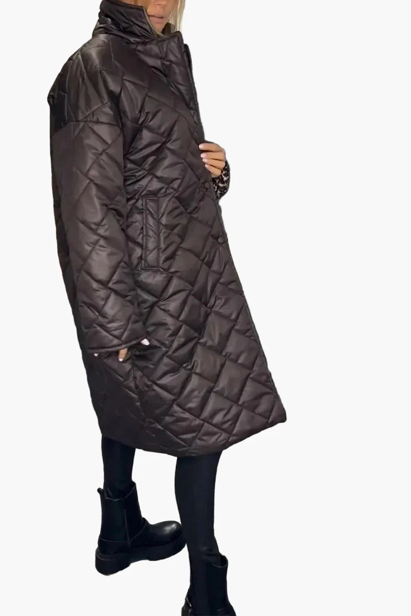 Women's Quilted Reversible Winter Coat – Elegant Everyday Statement Outerwear