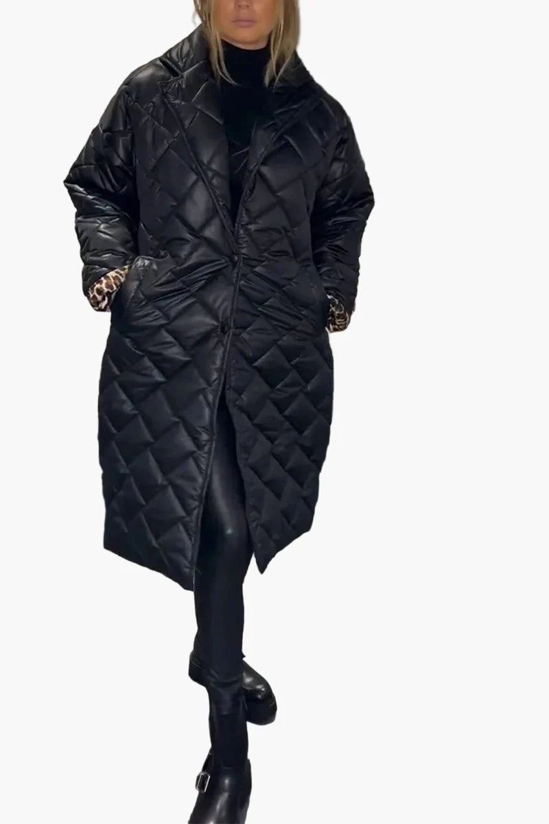 Women's Quilted Reversible Winter Coat – Elegant Everyday Statement Outerwear