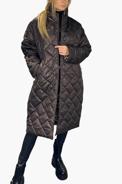 Women's Quilted Reversible Winter Coat – Elegant Everyday Statement Outerwear
