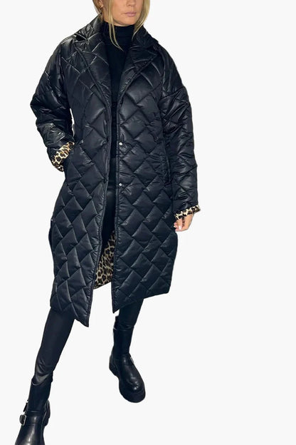 Women's Quilted Reversible Winter Coat – Elegant Everyday Statement Outerwear