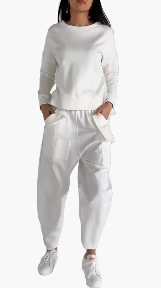 Women's Relaxed Fit Two-Piece Loungewear Set – Casual Cozy Lounge and Street Style Outfit