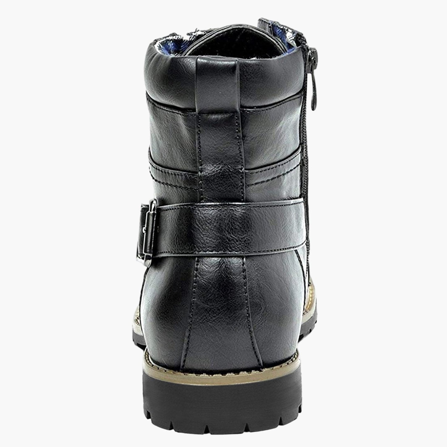 Men's Motorcycle Riding Boots – Classic Leather Style with Buckle and Lace-Up Design