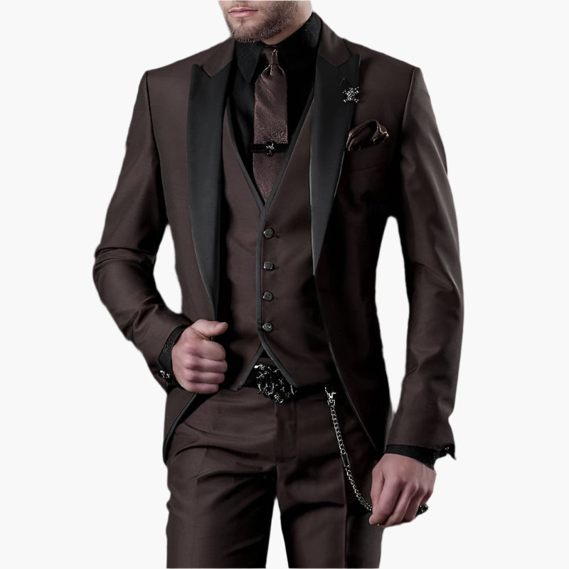Men's 3-Piece Formal Business Suit Set – Classic Slim Fit, Modern Elegance, Versatile for Weddings & Office