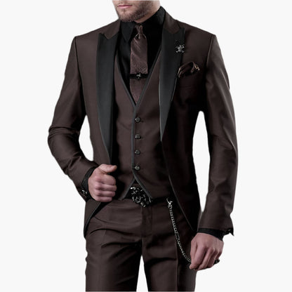 Men's 3-Piece Formal Business Suit Set – Classic Slim Fit, Modern Elegance, Versatile for Weddings & Office