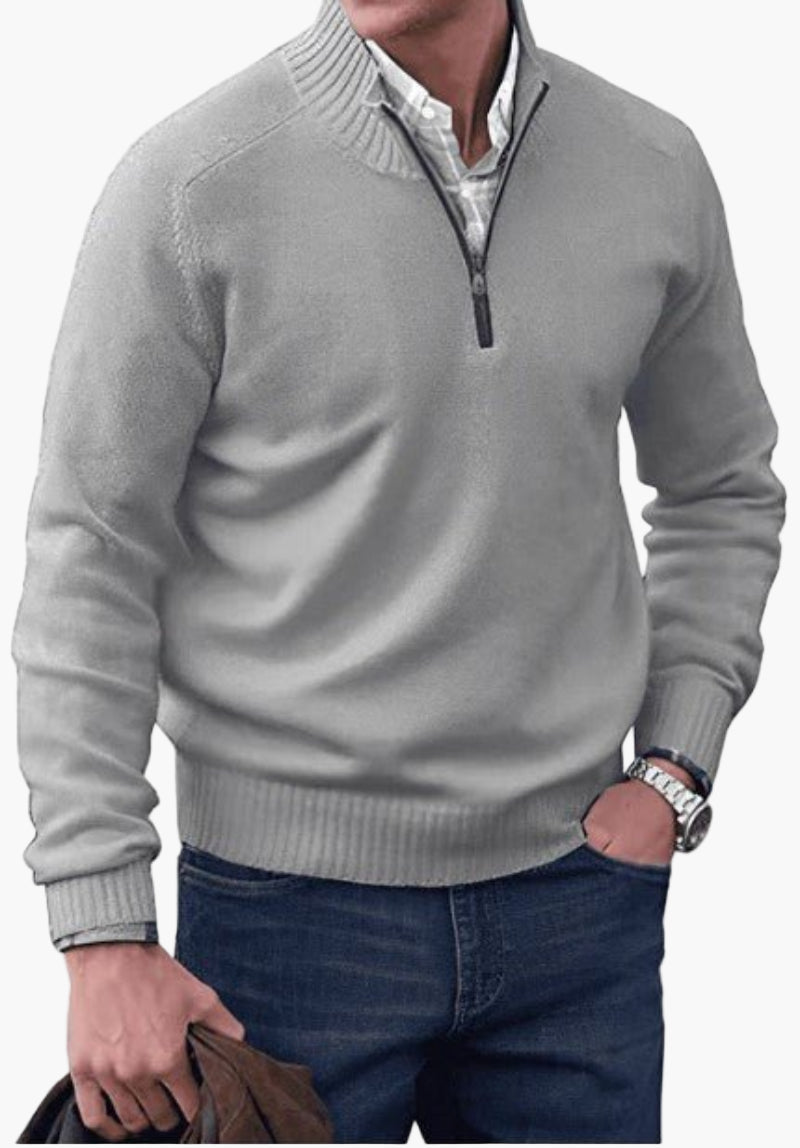 Men's Classic Quarter-Zip Knitted Sweater – Timeless Style for Any Occasion