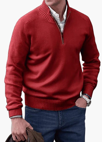 Men's Classic Quarter-Zip Knitted Sweater – Timeless Style for Any Occasion