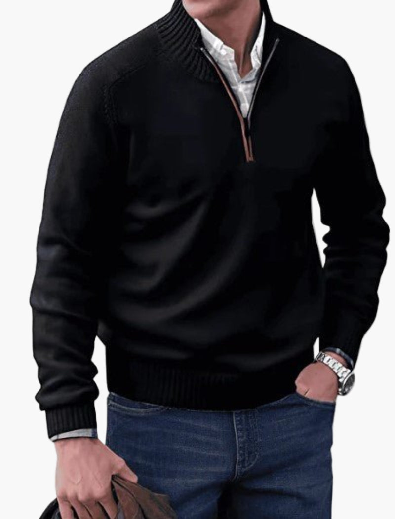 Men's Classic Quarter-Zip Knitted Sweater – Timeless Style for Any Occasion