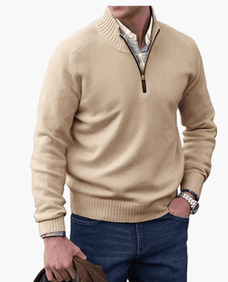 Men's Classic Quarter-Zip Knitted Sweater – Timeless Style for Any Occasion