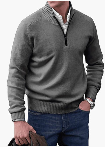 Men's Classic Quarter-Zip Knitted Sweater – Timeless Style for Any Occasion
