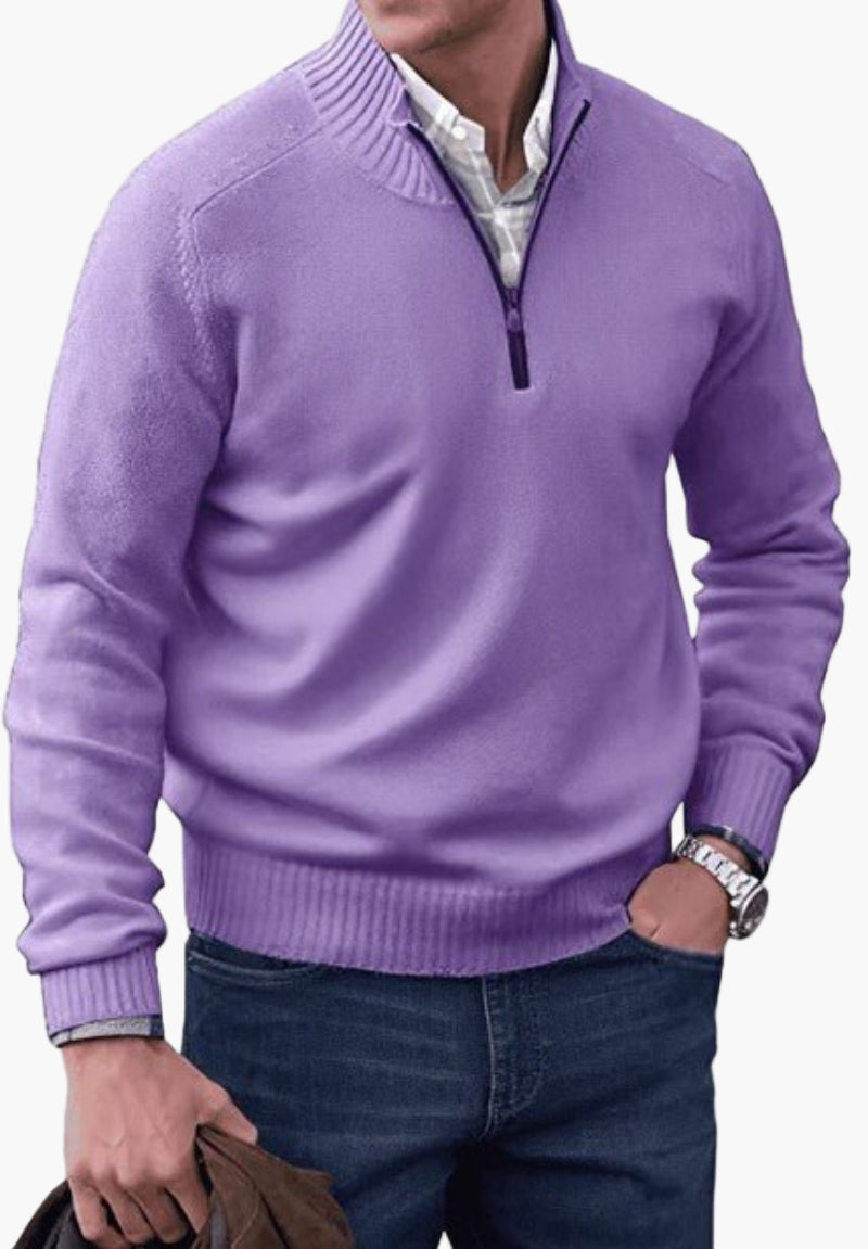 Men's Classic Quarter-Zip Knitted Sweater – Timeless Style for Any Occasion