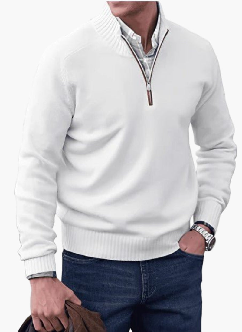 Men's Classic Quarter-Zip Knitted Sweater – Timeless Style for Any Occasion