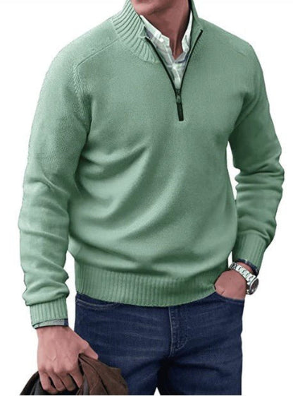 Men's Classic Quarter-Zip Knitted Sweater – Timeless Style for Any Occasion