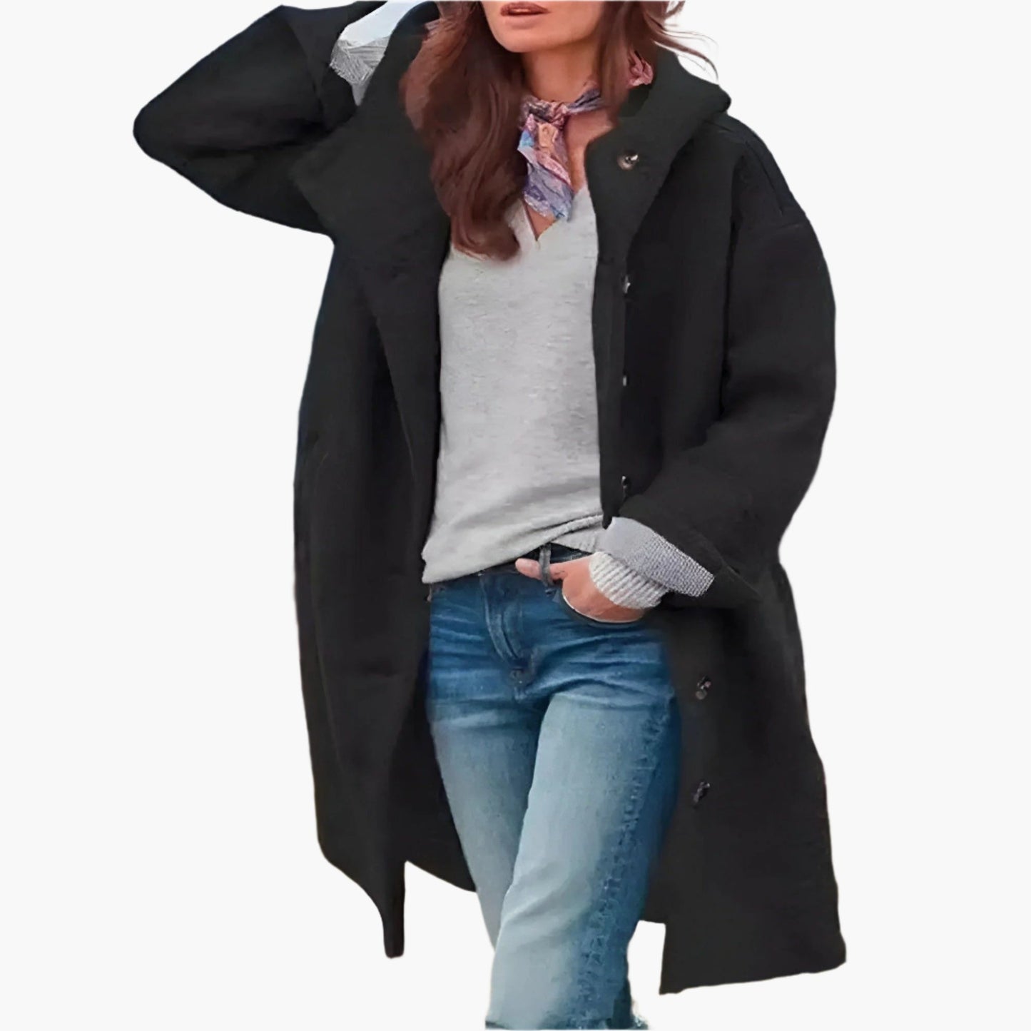 Women's Casual Long Winter Coat – Warm Elegant Overcoat for Everyday & Evening Wear