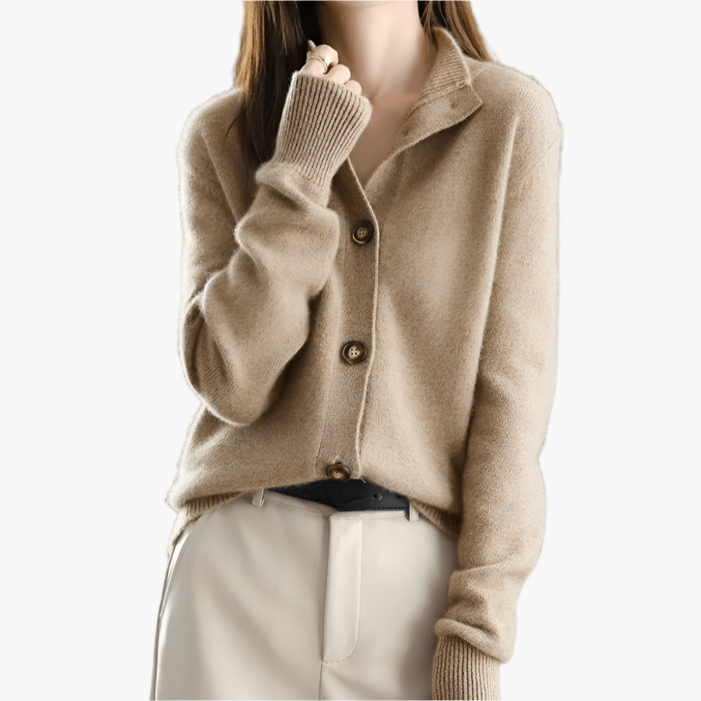Women's Classic Button-Up Cardigan Sweater – Elegant Everyday Layering Knitwear