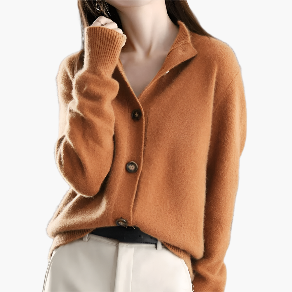 Women's Classic Button-Up Cardigan Sweater – Elegant Everyday Layering Knitwear