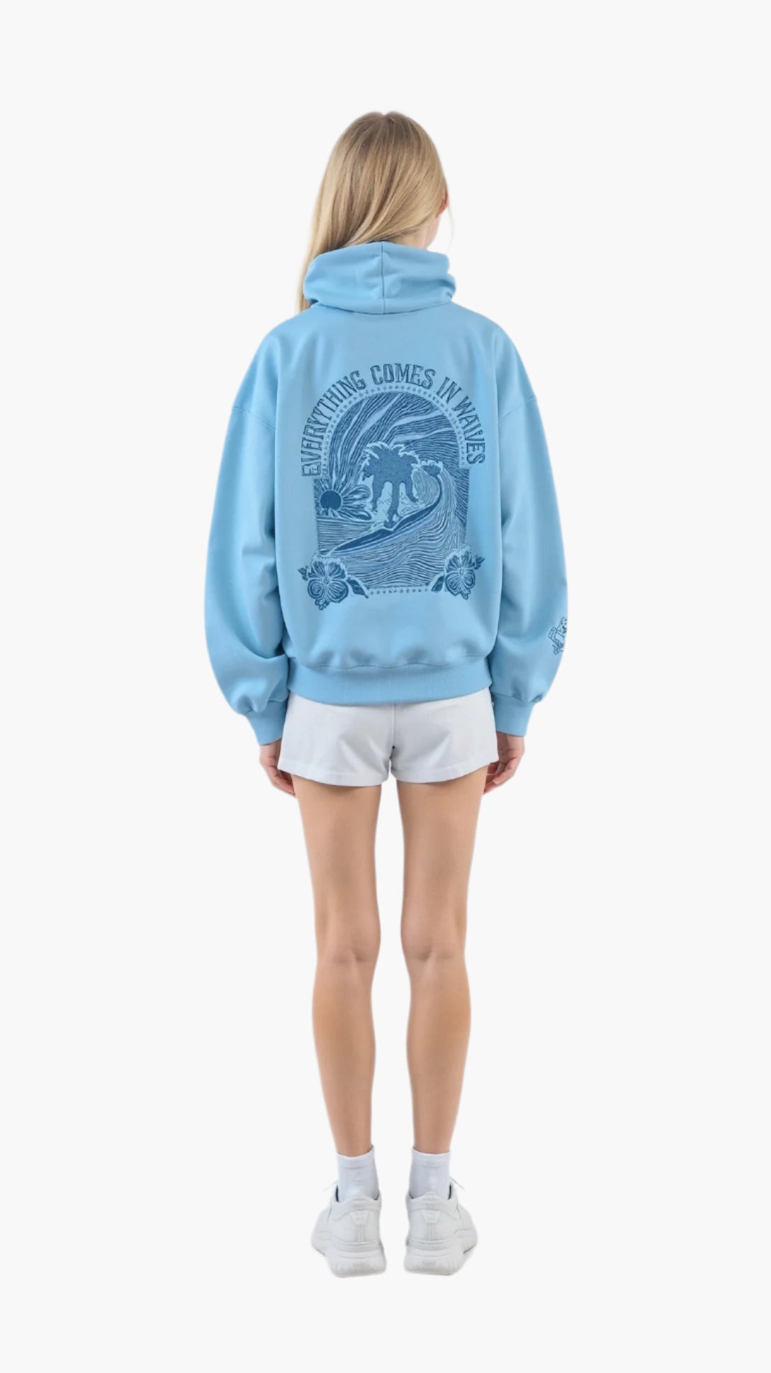 Women's Tropical Embroidered Oversized Hoodie – Casual Relaxed Fit Pullover