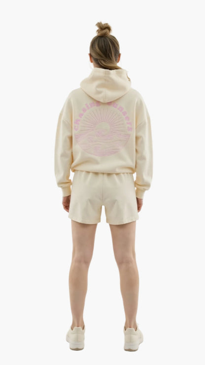 Women's Tropical Embroidered Oversized Hoodie – Casual Relaxed Fit Pullover