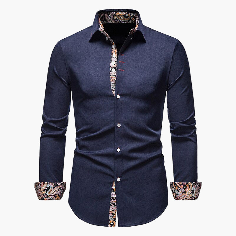 Men's Classic Modern Long Sleeve Shirt for Versatile Sophisticated Style