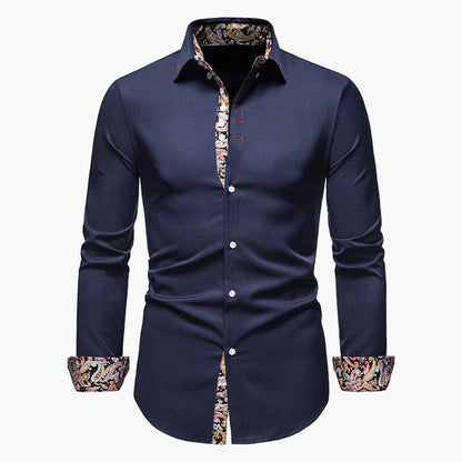 Men's Classic Modern Long Sleeve Shirt for Versatile Sophisticated Style