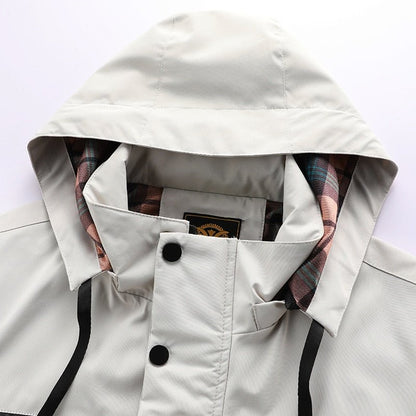 Men's Winter Outdoor Parka Jacket – Waterproof, Detachable Hood, Functional Pockets, Stylish Cold Weather Wear