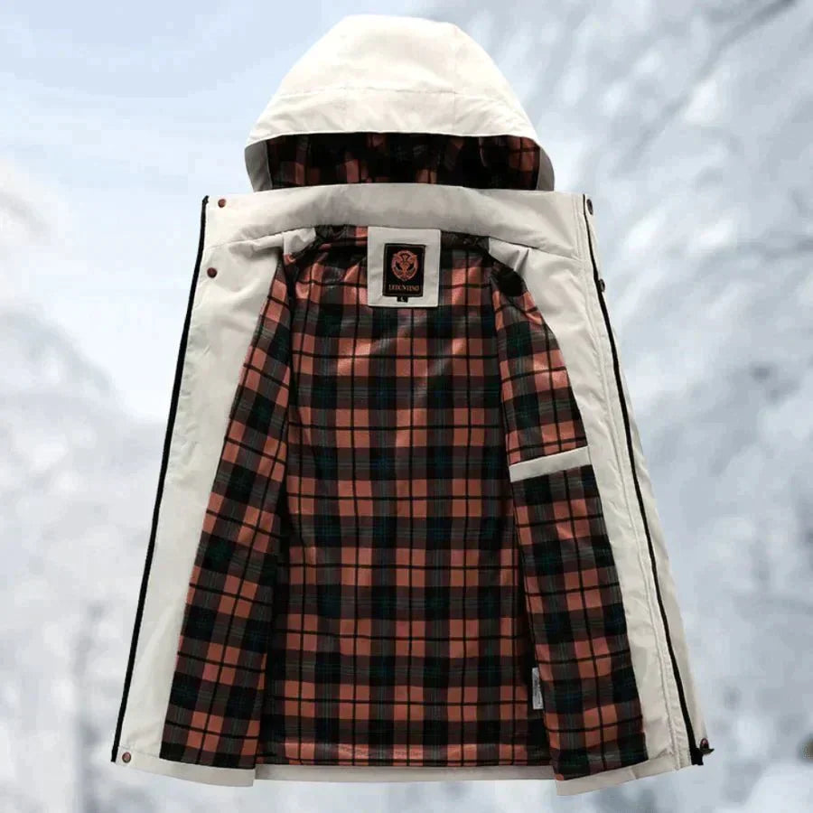 Men's Winter Outdoor Parka Jacket – Waterproof, Detachable Hood, Functional Pockets, Stylish Cold Weather Wear