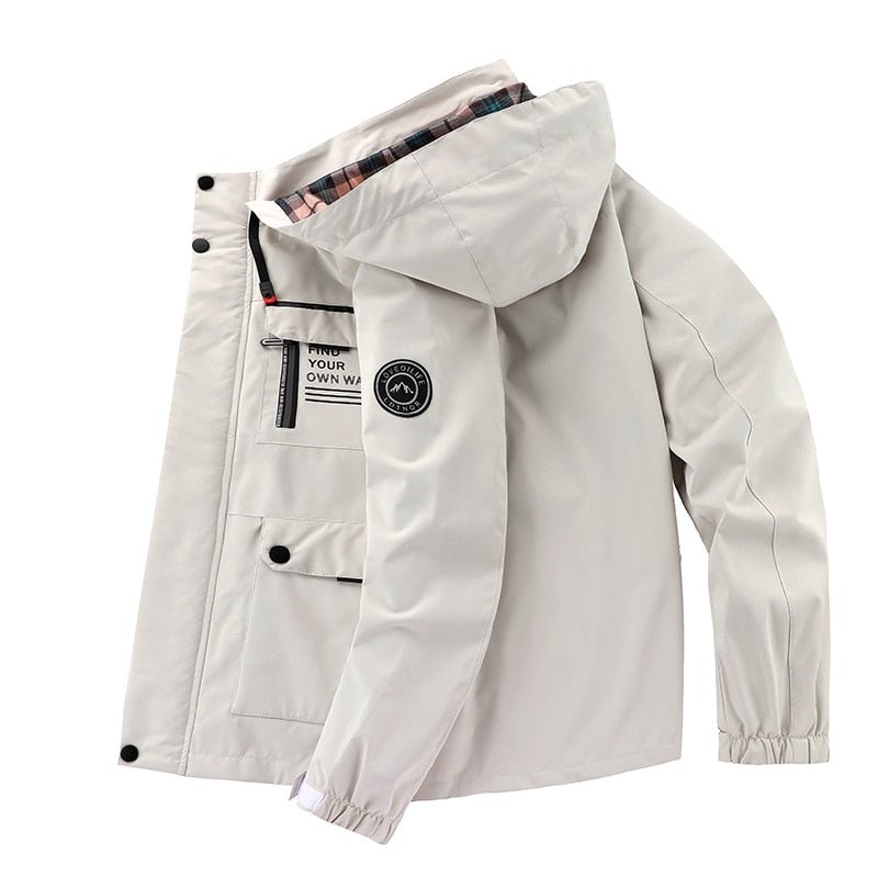 Men's Winter Outdoor Parka Jacket – Waterproof, Detachable Hood, Functional Pockets, Stylish Cold Weather Wear