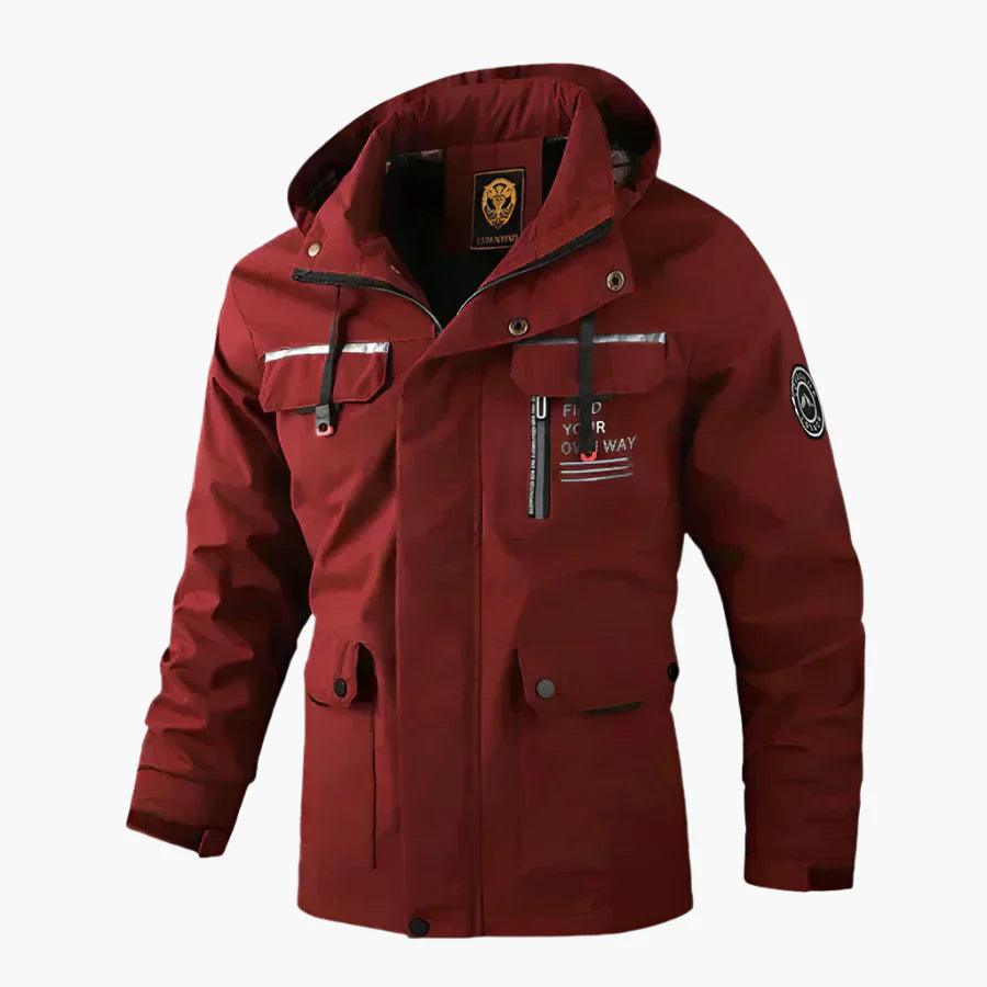 Men's Winter Outdoor Parka Jacket – Waterproof, Detachable Hood, Functional Pockets, Stylish Cold Weather Wear