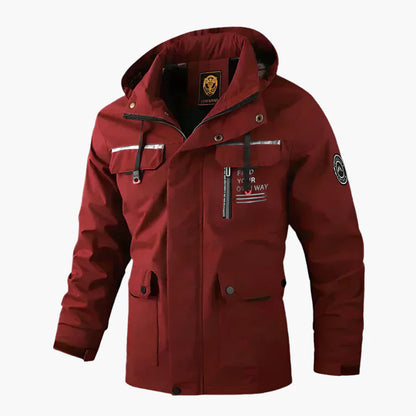 Men's Winter Outdoor Parka Jacket – Waterproof, Detachable Hood, Functional Pockets, Stylish Cold Weather Wear
