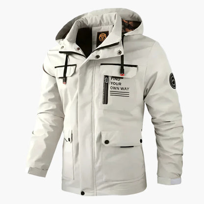 Men's Winter Outdoor Parka Jacket – Waterproof, Detachable Hood, Functional Pockets, Stylish Cold Weather Wear