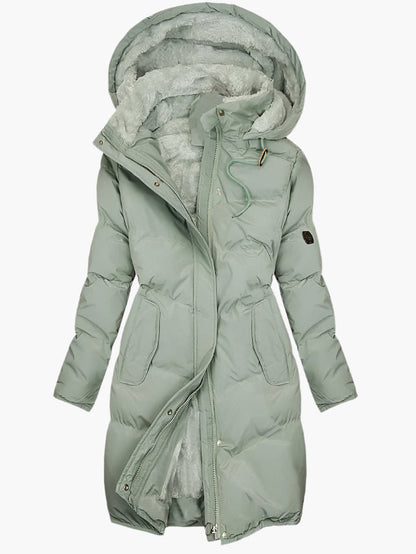 Women's Long Puffer Winter Parka with Hood – Stylish Warm Quilted Coat