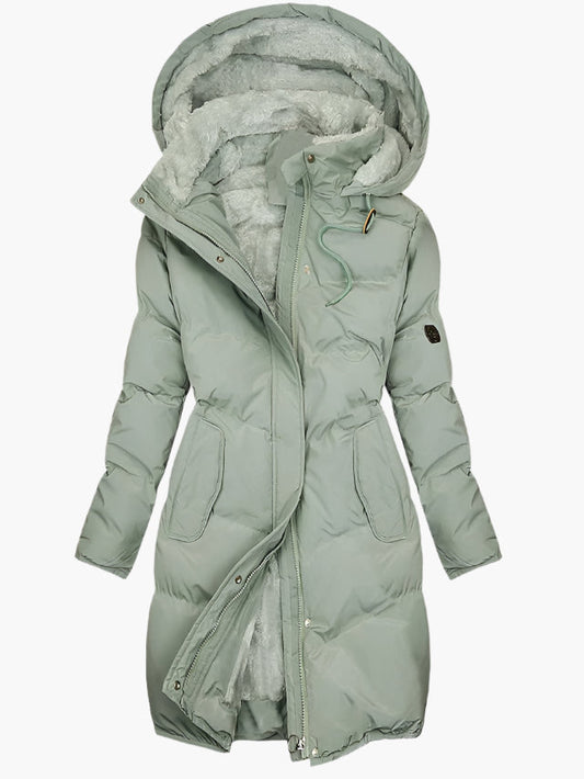 Women's Long Puffer Winter Parka with Hood – Stylish Warm Quilted Coat