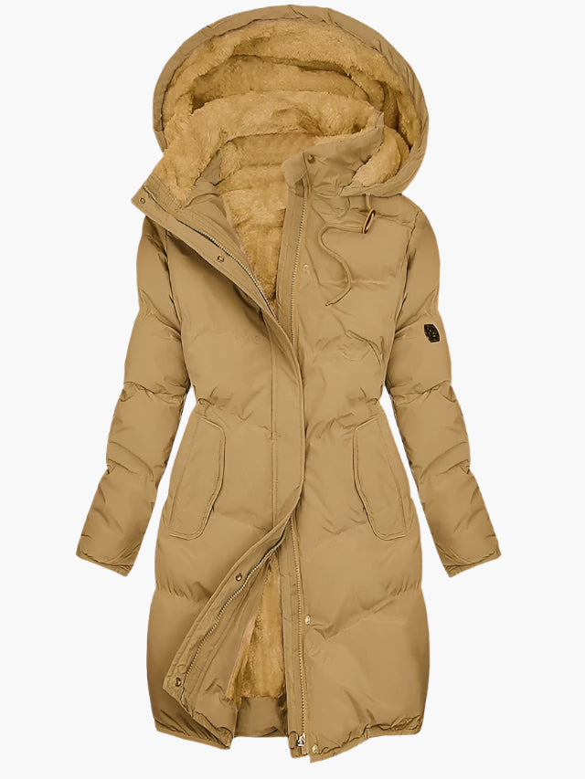 Women's Long Puffer Winter Parka with Hood – Stylish Warm Quilted Coat