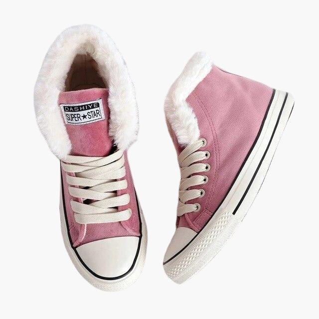 Women's Winter High Top Sneakers with Faux Fur Lining for Comfort and Warmth