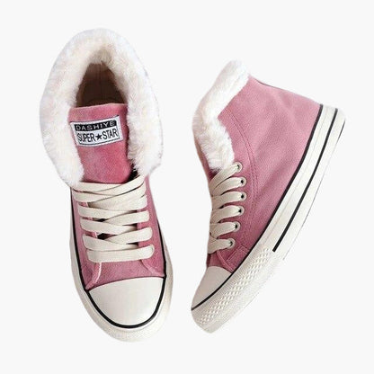 Women's Winter High Top Sneakers with Faux Fur Lining for Comfort and Warmth