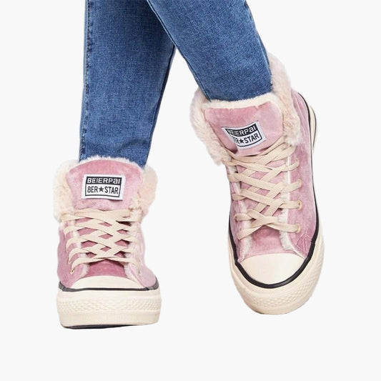 Women's Winter High Top Sneakers with Faux Fur Lining for Comfort and Warmth