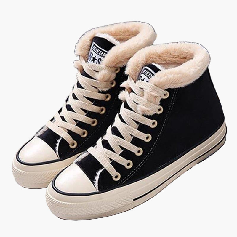 Women's Winter High Top Sneakers with Faux Fur Lining for Comfort and Warmth