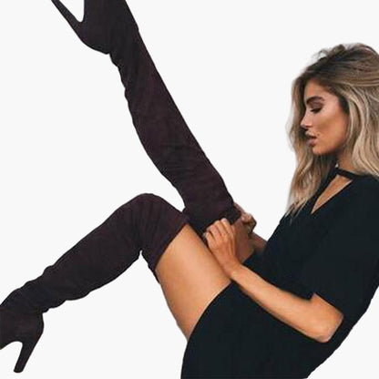 Women's Over-the-Knee High Heel Stretch Boots - Fashion Winter Style