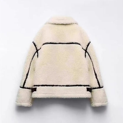 Women's Stylish Winter Shearling Jacket – Trendy Warm Outerwear for Versatile Occasions