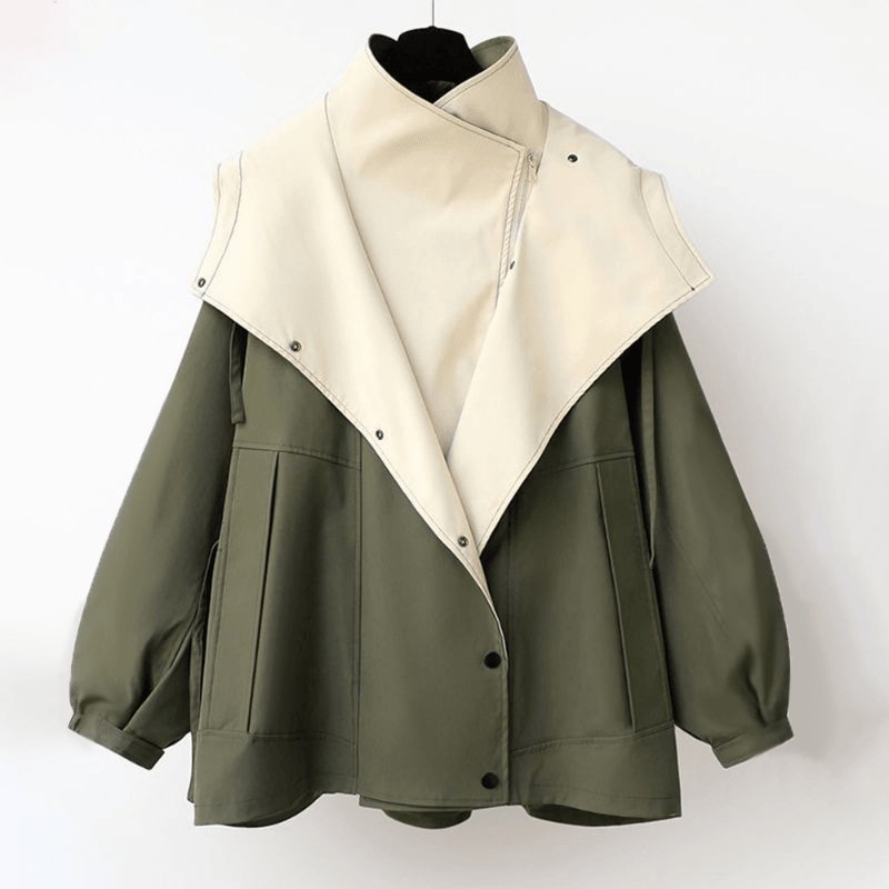 Women's Oversized Windbreaker Jacket Casual Layered Style