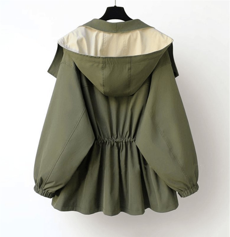Women's Oversized Windbreaker Jacket Casual Layered Style