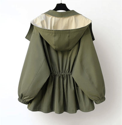 Women's Oversized Windbreaker Jacket Casual Layered Style