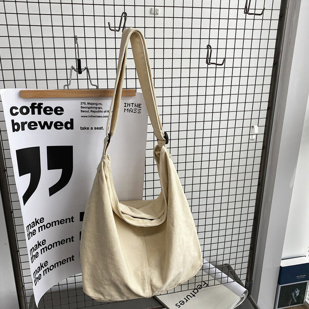 Women's Oversized Canvas Everyday Shoulder Bag – Casual Tote for Work, School & Outings