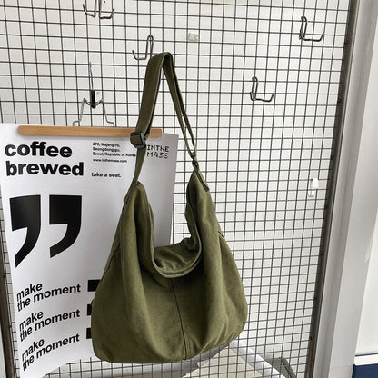 Women's Oversized Canvas Everyday Shoulder Bag – Casual Tote for Work, School & Outings