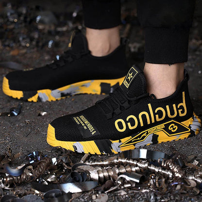 Men's Safety Work Sneakers – Lightweight Anti-Smash Steel Toe & Slip-Resistant Construction Shoes