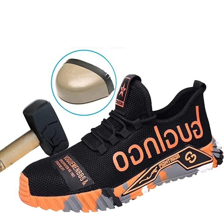 Men's Safety Work Sneakers – Lightweight Anti-Smash Steel Toe & Slip-Resistant Construction Shoes