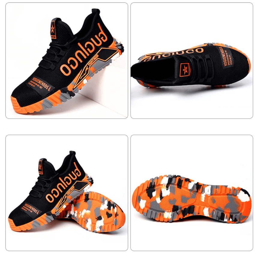 Men's Safety Work Sneakers – Lightweight Anti-Smash Steel Toe & Slip-Resistant Construction Shoes